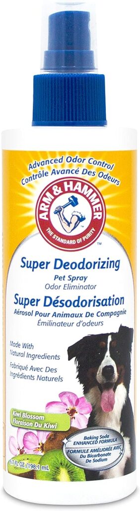 Arm  Hammer For Pets Super Deodorizing Spray for Dogs | Best Odor Eliminating Spray for All Dogs  Puppies | Fresh Kiwi Blossom Scent That Smells Great, 6.7 Ounces-1 Pack (FF9367)