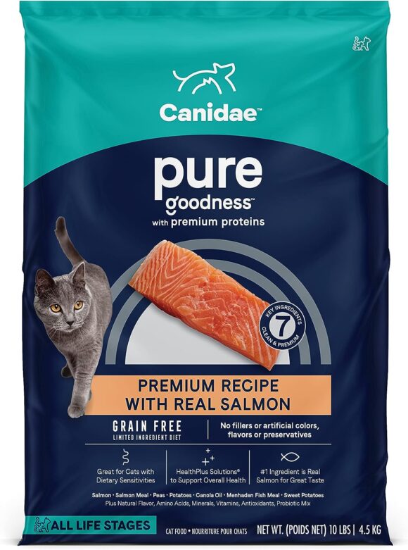 Canidae Pure Limited Ingredient Premium Dry Cat Food, Real Salmon Recipe, 10 lbs, Grain Free