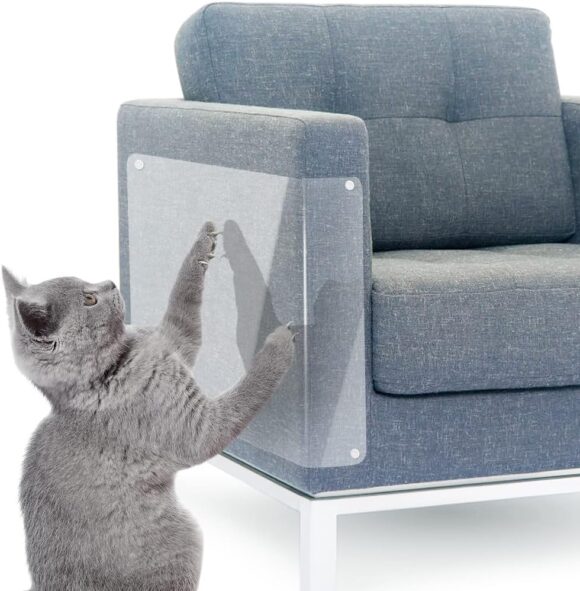 Cat Scratch Furniture Protector-for Sofas and Doors Prevent Cat Scratch Marks,Clear Couch Protectors,Couch Protector for Cats 10 Pcs.