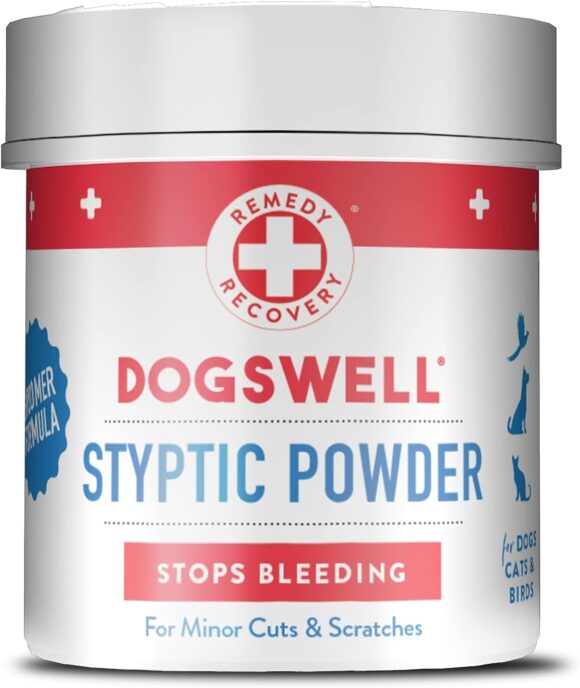 DOGSWELL Remedy+Recovery Styptic Blood Stopper Powder for Dogs  Cats 1.5 oz. Container