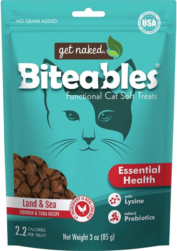Get Naked Biteables Natural Soft Treats for Cats, Essential Health, Land  Sea Recipe, 3 oz, 1 Pouch