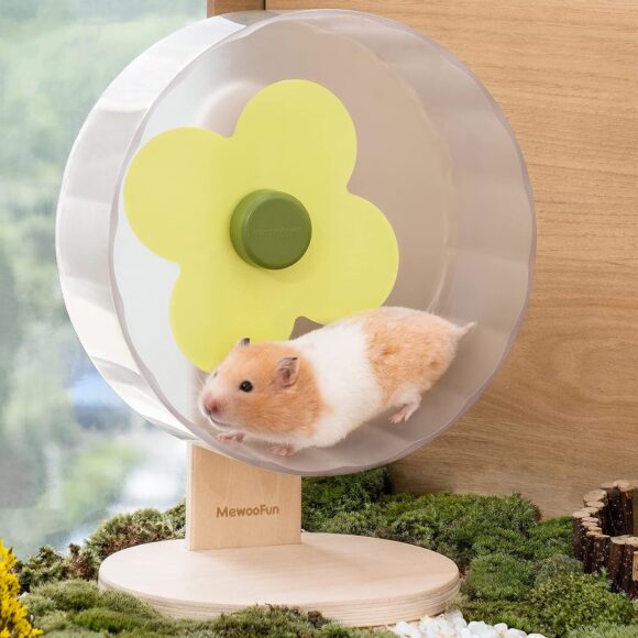 Hamster Wheel 8.7 inch, Silent Exercise Wheel for Mice,Chinchilla, Gerbil, Hedgehog, Hamster Toys for Dwarf Syrian Hamster (Transparent-8.7inch)
