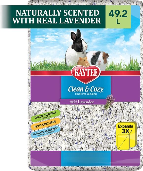 Kaytee Clean  Cozy Lavender Bedding For Pet Guinea Pigs, Rabbits, Hamsters, Gerbils, and Chinchillas, 49.2 Liters