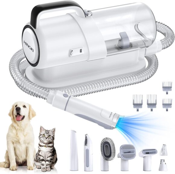 Pro pet grooming kit，Pet Grooming Vacuum Picks Up 99% Pet Hair,7 Proven Grooming Tools, 2.3L Capacity Pet Hair Dust Cup