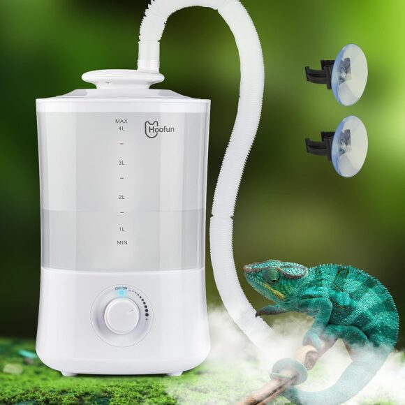 Reptile Humidifiers, 4.5L Mister for Reptiles, Reptile Fogger with Humidity Control, Terrarium Ball Python Snake Tank Accessories Chameleon Accessories, Automatic Reptile Misting System Humidity