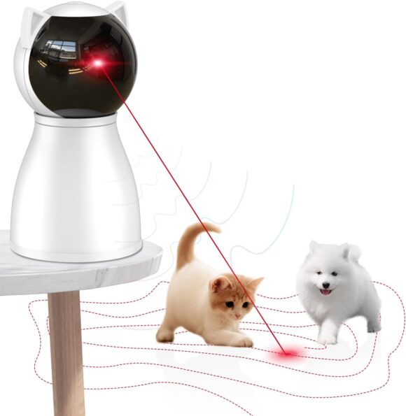 Valonii Real Random Trajectory Rechargeable Motion Activated Cat Laser Toy Automatic,Interactive Cat Toys for Indoor Cats/Kittenes/Dogs,Fast and Slow Mode,1000 mAh Batterry,3 Speed Modes