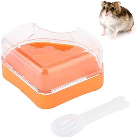 Yosoo Health Gear Corner Toilet for Hamster with Roof, Hamster Sand Bathroom with Scoop, Hamster Sandbox, Plastic Sand Bath Container, Corner Toilet Tray for Hamster Totoro Chinchilla