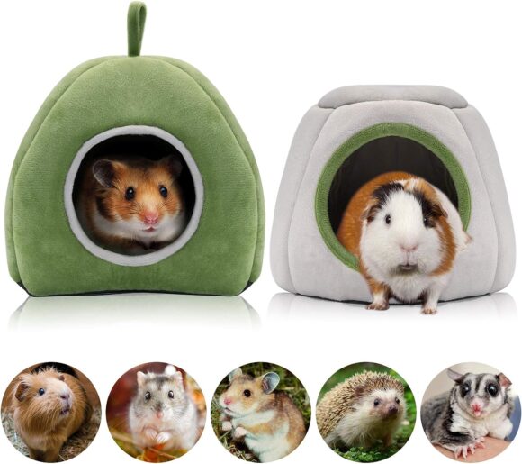 YUEPET Guinea Pig Bed 2 Pack - Washable Guinea Pig Cage Accessories Small Animal Bed Hideout for Guinea Pig, Chinchilla, Hamsters, Hedgehog
