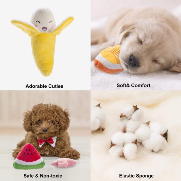 Nocciola Dog Squeaky Toys Cute Plush Small Dog Toys for Small Medium Large Dogs, Dog Chew Toys for Aggressive Chewer