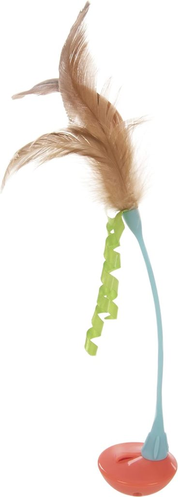 Petlinks Tippy Teaser Self Righting Rocking Feather Cat Toy - Blue/Orange, One Size