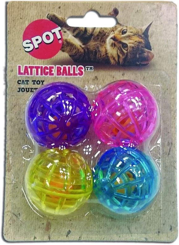 Spot by Ethical Products - Classic Cat Toys for Indoor Cats - Interactive Cat Toys Balls Mice Catnip Toys - Alternative to Wand Toys and Electronic Cat Toys - Lattice Ball Multi Pack Small